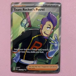 TEAM ROCKET'S PETREL 226/182 Pokemon Destined Rivals Ultra Rare Full Art Holo - Image 1