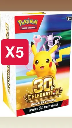 ✅ Confirmed Presale Pokemon 30th Anniversary Celebrations Booster Bundle X5 - Image 1