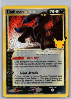 Umbreon Star 17/17 Celebrations: Classic Collection Pokemon Holo NM - Image 1