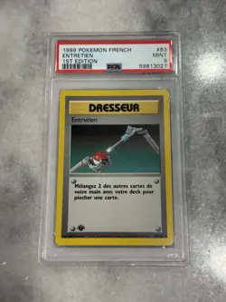 Pokemon 1st Ed Base Set French Maintenance (Entrettien) 83/102 PSA 9 Mint - Image 1