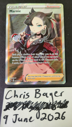 Pokemon TCG Marnie (Full Art) #200/202 Sword & Shield Base Holo Rare, Pack Fresh - Image 1