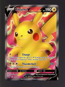 2020 POKEMON TCG VIVID VOLTAGE 170/185 PIKACHU V ULTRA RARE HOLO FULL ART - Image 1