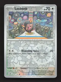 Lechonk 181/197 Common Obsidian Flames Pokemon Reverse Holo Near Mint - Image 1