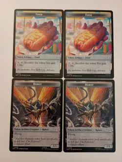 MTG Magic Marvel's Spider-Man Lot of 4x Tokens Food / Robot T0005/T0006 - Image 1