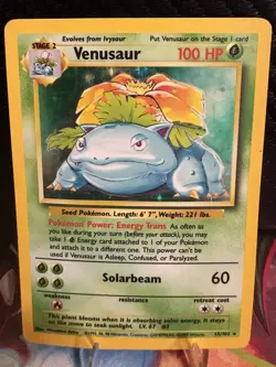 Pokemon Base Set Venusaur Holo 15/102 WOTC Rare MP Vintage 1999 - Image 1