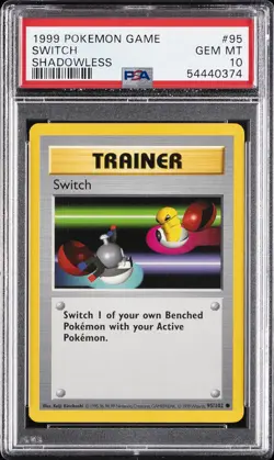 1999 POKEMON BASE SET SHADOWLESS #95 SWITCH PSA 10 - Image 1