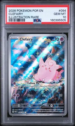 2026 Pokemon Por EN-Perfect Order Clefairy #094 Illustration Rare PSA 10 - Image 1