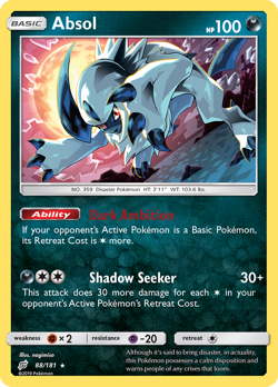 Absol 88/181 Holo Rare Team Up Pokemon LP - Image 3