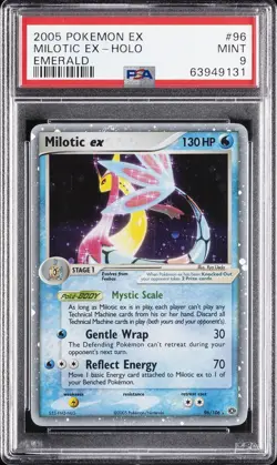 2005 POKEMON EX EMERALD #96 MILOTIC EX-HOLO PSA 9 - Image 1