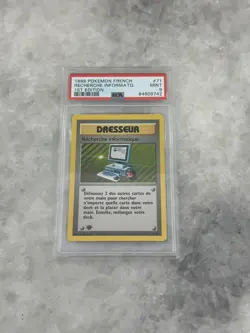 Pokemon French Base 71 Recherche Informatique 1st Edition PSA 9 Mint - Image 1