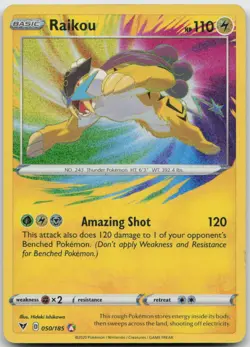 Raikou 050/185 Amazing Rare Vivid Voltage Pokemon TCG Holo MP - Image 1