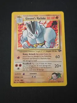 Giovanni's Machoke 42/132 Gym Challenge Regular WOTC Vintage 2000 Pokemon TCG LP - Image 1