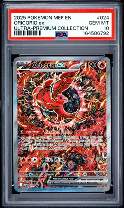 2025 POKEMON MEP EN-ME BLACK STAR PROMO #024 ORICORIO EX PSA 10 - Image 1