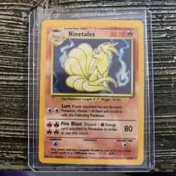 Ninetales 12/102 Base Set Unlimited Edition Holo Rare Pokemon TCG LP - Image 1