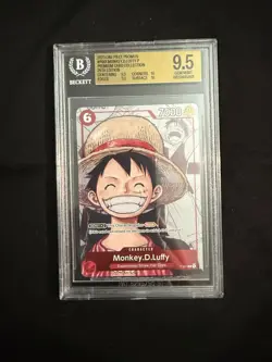 BGS 9.5 One Piece TCG Monkey.D.Luffy P-001 25th Anniversary Premium Collection - Image 1