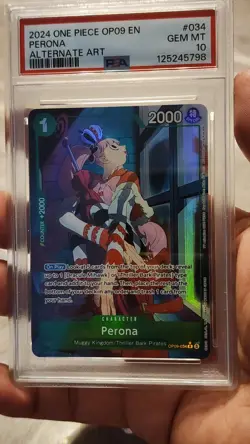 Bandai Perona OP09-034 Rare Foil Alternate Art PSA 10 - Image 1