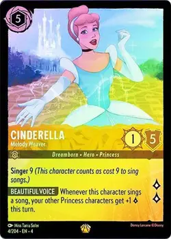 Cinderella Melody Weaver 4/204 Cold Foil Legendary Ursula Return Disney Lorcana - Image 1