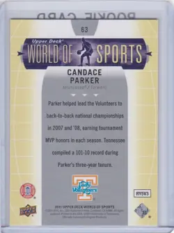 CANDACE PARKER ROOKIE CARD Upper Deck RC Basketball CHICAGO SKY WNBA CHAMPS! - Image 2