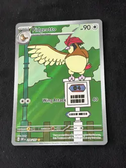 Pokemon TCG SV Obsidian Flames Pidgeotto Card 208/197 Illustration, NM - Image 1