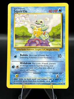 (NM) Squirtle 63/102 Base Set Pokemon TCG Card - CHOOSE YOUR CARD - 327a - Image 5