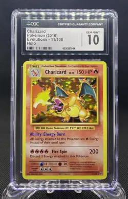 2016 Pokemon XY Evolutions Charizard Holo Rare 11/108 CGC 10 Gem Mint - Image 1