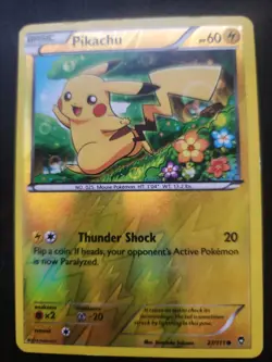 PIKACHU Furious Fists XY Series POKEMON Reverse Holo 2014 Trading Card 27/111 - Image 2