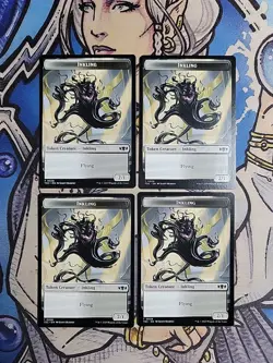 4x Insect (1,1,Flying,Deathtouch) / Inkling Dual-Sided Tokens - NM/M TDC MTG - Image 2