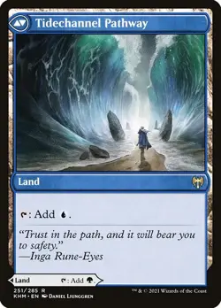 Barkchannel Pathway / Tidechannel 1x FOIL KHM MTG Kaldheim Rare MINT land green - Image 2
