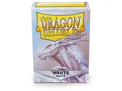 Dragon Shield WHITE Matte 100 Standard Size Sleeves - 10 pack display - Image 1