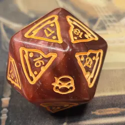 D20 Spindown Oversize Die Pizza TMNT MTG Life Counter Dice 20 Sided Spin Down - Image 1