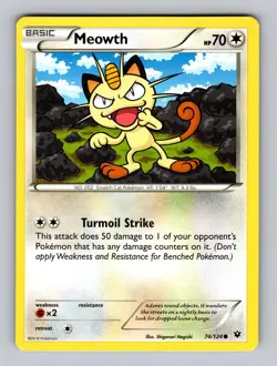 Meowth 74/124 Common Fates Collide Pokemon Near Mint - Image 1