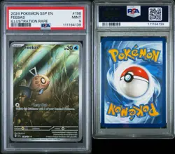 2024 POKEMON SSP EN-SURGING SPARKS #198 FEEBAS ILLUSTRATION RARE PSA 9 - Image 3
