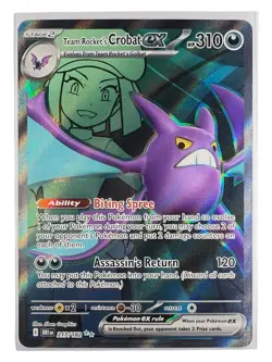 Pokemon Team Rocket's Crobat Ex 217/182 Destined Rivals Ultra Rare Holo Full Art - Image 2