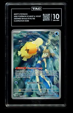 2025 Pokemon Misty's Psyduck 193/182 IR Destined Rivals Holo TAG 10 GEM MINT - Image 1