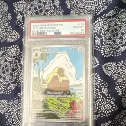 Pokemon TCG SV08 Surging Sparks Alolan Dugtrio 208/191 PSA 10 Holo EN - Image 1
