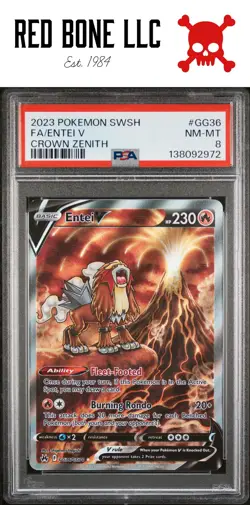 2023 Pokemon Sword And Shield Crown Zenith #GG36 Fa/Entei V Crown Zenith PSA 8 - Image 1