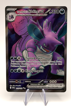 Team Rockets Nidoking EX 216/182 Near Mint Destined Rivals UR Holo Pokemon TCG - Image 1