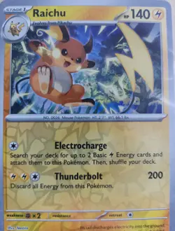 Pokemon TCG Raichu - 064/193 Paldea Evolved Reverse Holo Uncommon - Image 2