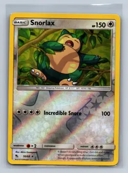 Snorlax 50/68 Rare Hidden Fates Pokemon Reverse Holo NM/M 707d-54 - Image 1