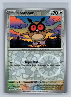 Hoothoot 114/142 Common Stellar Crown Pokemon Reverse Holo NM/M 701d-39 - Image 1