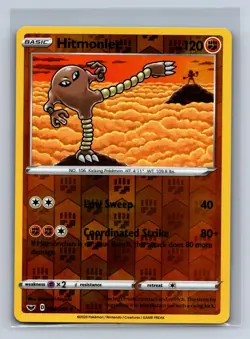 Hitmonlee 094/202 Uncommon Sword & Shield Pokemon Reverse Holo NM/M 708d-50 - Image 1