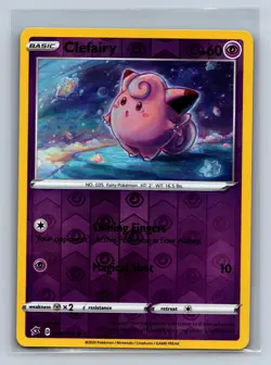 Clefairy 074/192 Common Rebel Clash Pokemon Reverse Holo NM/M 709d-2 - Image 1