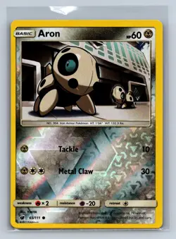 Aron 65/111 Common Crimson Invasion Pokemon Reverse Holo NM/M 708c-30 - Image 1