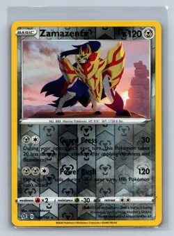 Zamazenta 140/192 Rare Rebel Clash Pokemon Reverse Holo NM/M 709d-27 - Image 1