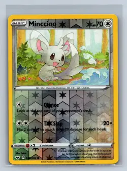 Minccino 145/202 Common Sword & Shield Pokemon Reverse Holo NM/M 708d-49 - Image 1