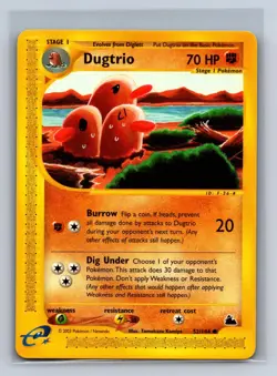Dugtrio 52/144 Common Skyridge Pokemon NM/M 701c-11 - Image 1