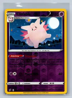 Clefable 075/192 Rare Rebel Clash Pokemon Reverse Holo NM/M 709b-50 - Image 1