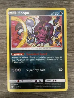Holo Hoopa 55/73 Rare Shining Legends Pokemon TCG - Image 1