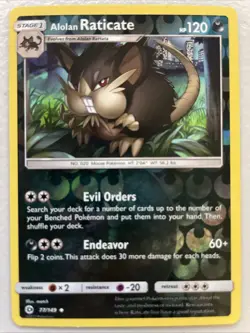 Alolan Raticate 77/149 Pokemon - Reverse Holo Sun & Moon MP - Image 1