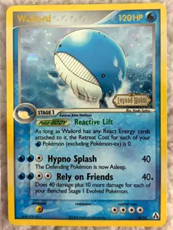 Pokemon TCG Wailord 14/92 Swirl Reverse Holo Rare 2006, Mint Condition - Image 1